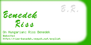 benedek riss business card